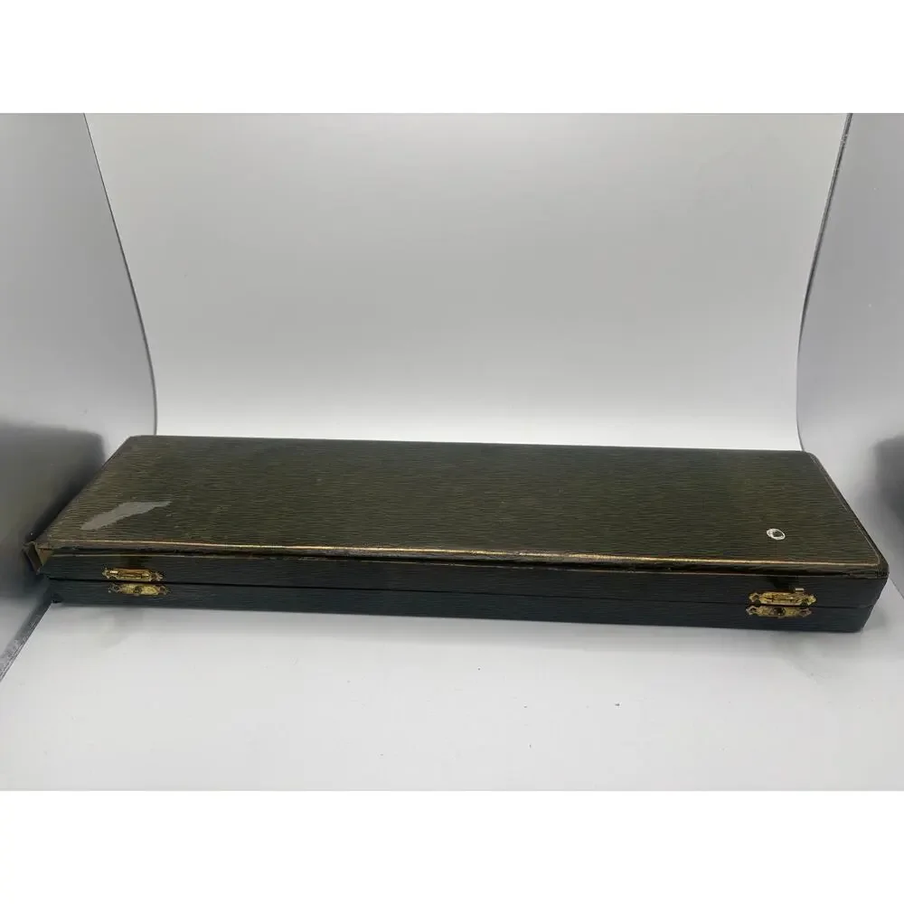 ANTIQUE FRENCH SILVER ROAST CARVING SET Charles Murat CATTAILS BOX .950